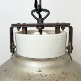 Grey metal industrial factory hanging lamp, 1960s