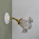 Vintage tulip wall lamp in white and transparent glass