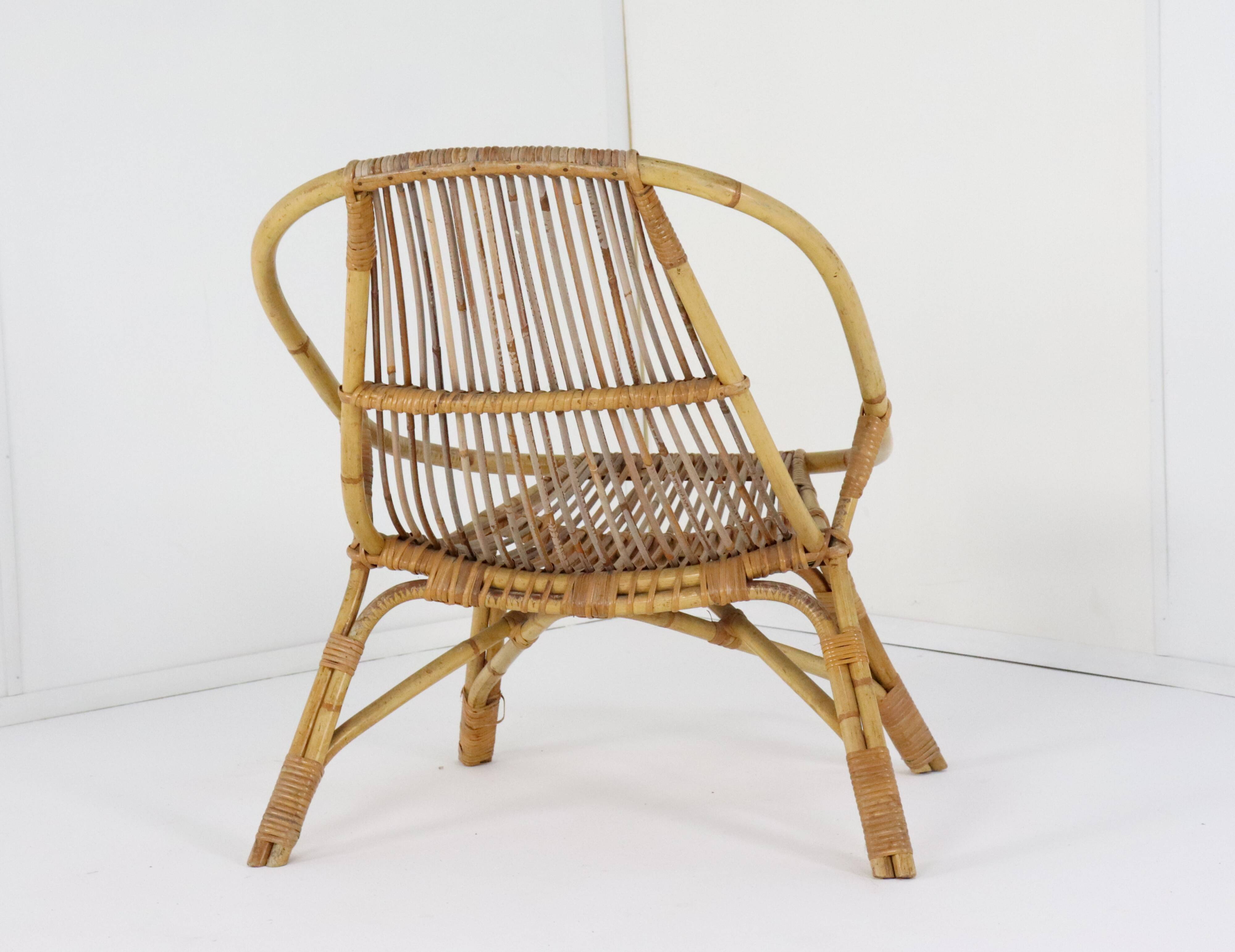 vintage jaren '60 - Rotan stoel 'Neerlon'