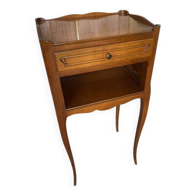 Chevet ancien table nuit style louis xv merisier tiroir + case vintage