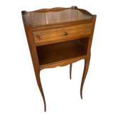 Antique nightstand louis xv style cherry wood drawer + vintage case