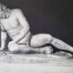 Photograph of an injured gladiator, Capitoline Museum, Rome, early 20th century, 37x30 cm.