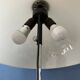 Vintage Dijkstra mushroom floor lamp with white acrylic glass shade.