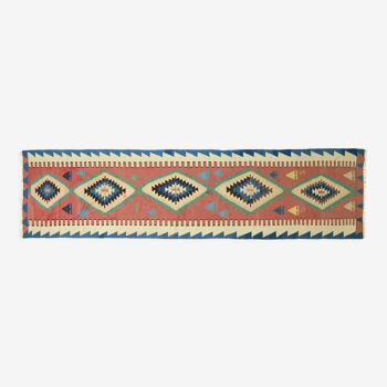 Anatolian handmade kilim rug 380 cm x 96 cm