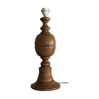 Large turned wooden lamp base