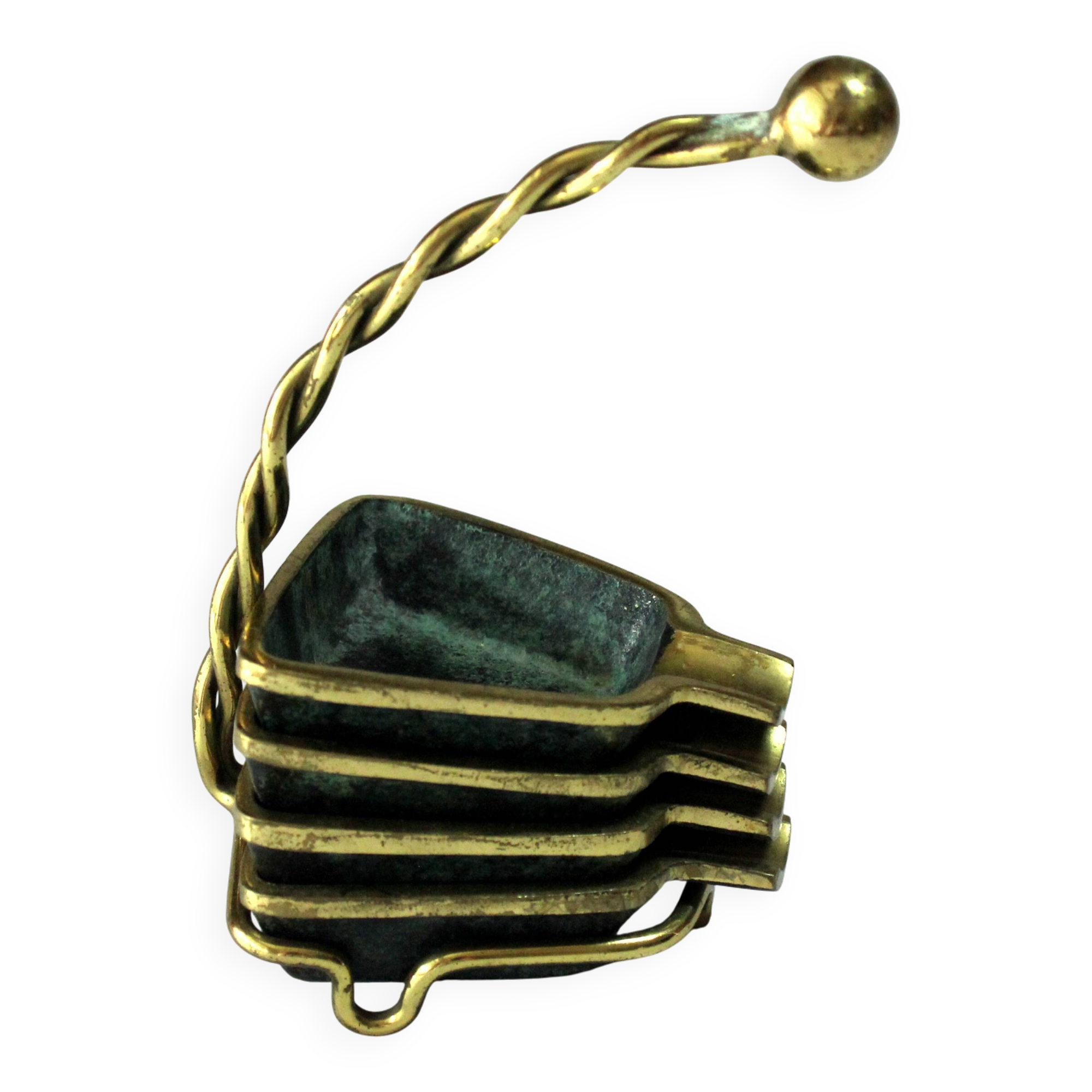 Stackable design ashtrays made of bronze and brass - Vintage