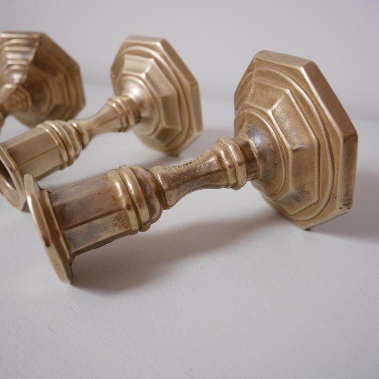 Lot de 3 bougeoirs en laiton Nijhof
