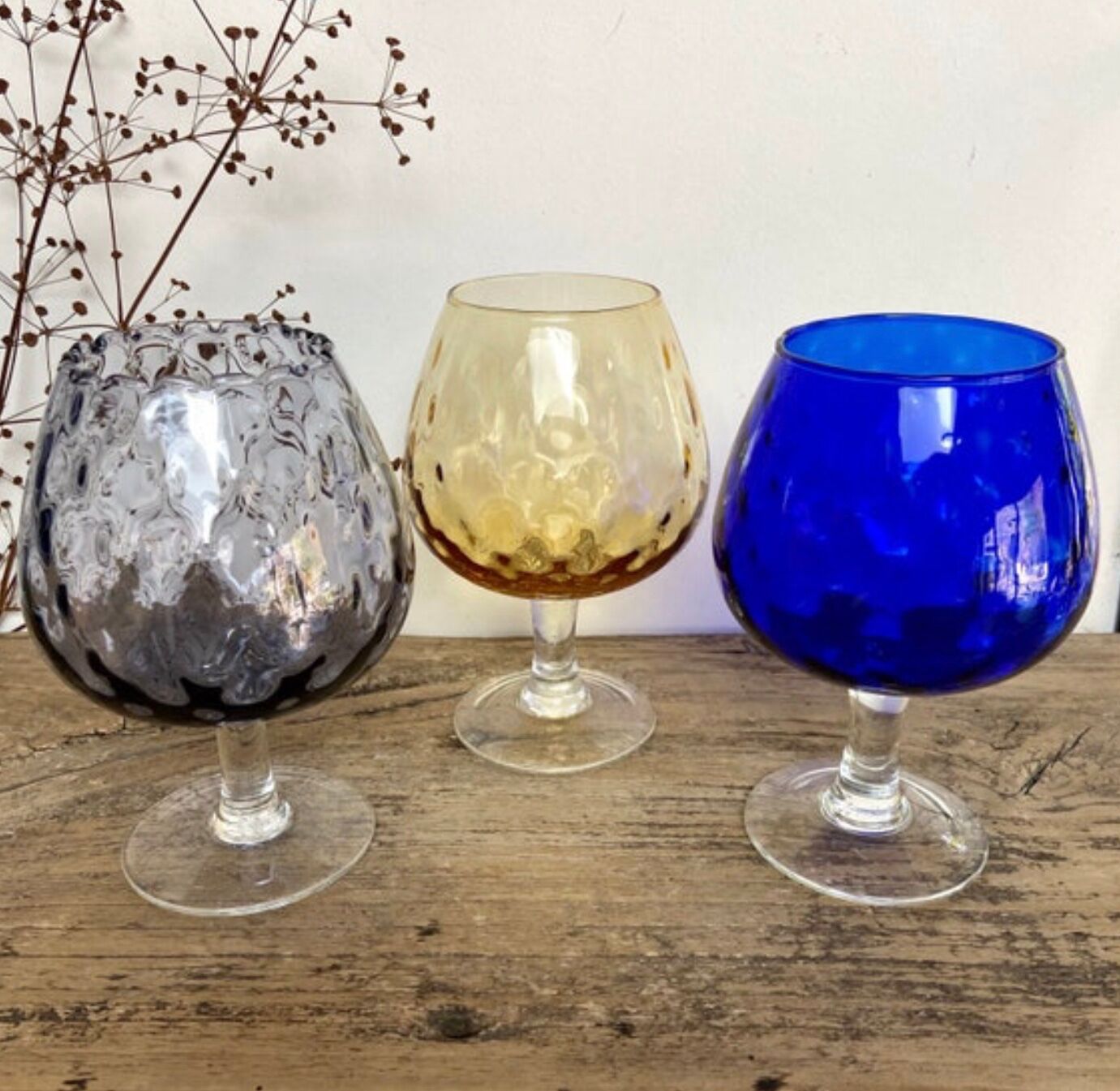 Trio of small Empoli vases