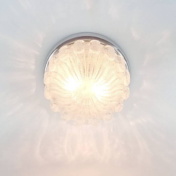 Large Mid-Century Flower Shaped Flush Mount or Ceiling Lamp from Limburg, Germany, 1970s