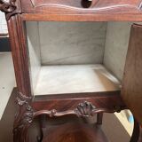 Louis XV Nightstand in Walnut and Marble 1930