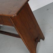 Antique rustic farmhouse fruitwood side table, France, 19th century