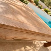 Large Opium coffee table in brushed solid teak 155 x 155 cm