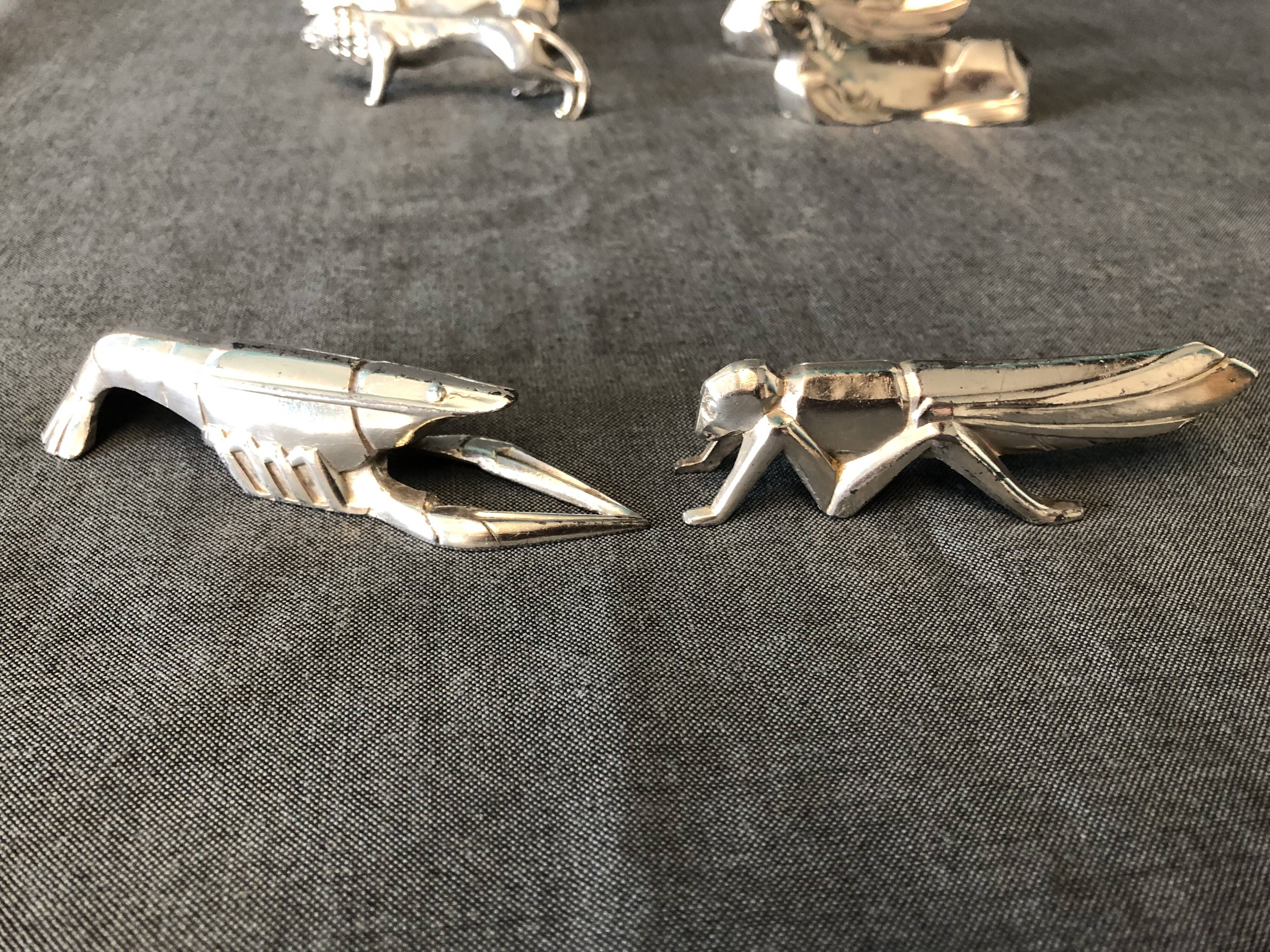 8 animal knife holders art-deco 1930 design sandoz