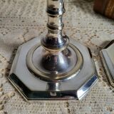 Pair of silver-plated candlesticks