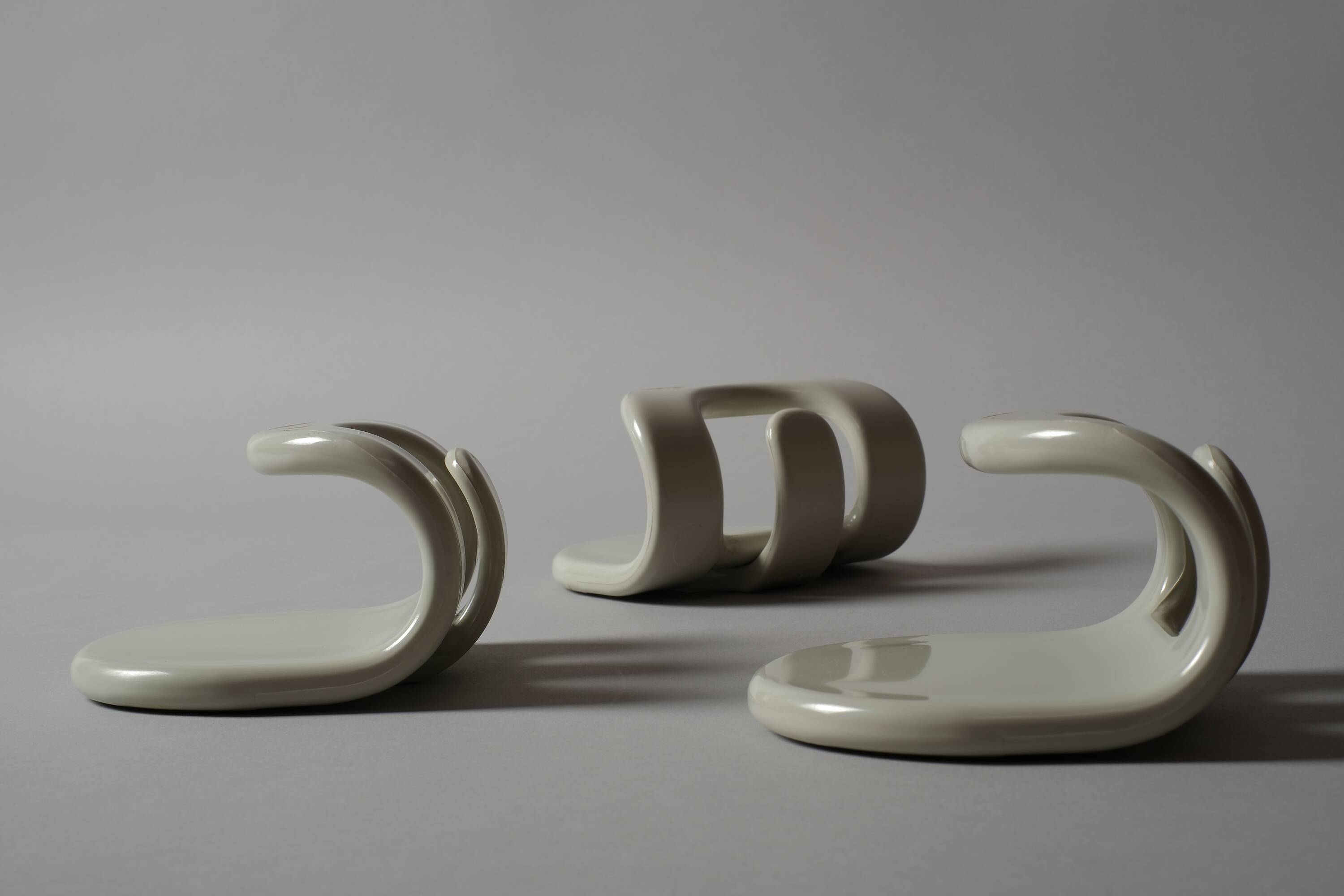Con&Con Carlo Bartoli Space Age Wall Coat Hooks, Set of Three, Italy, 1970s