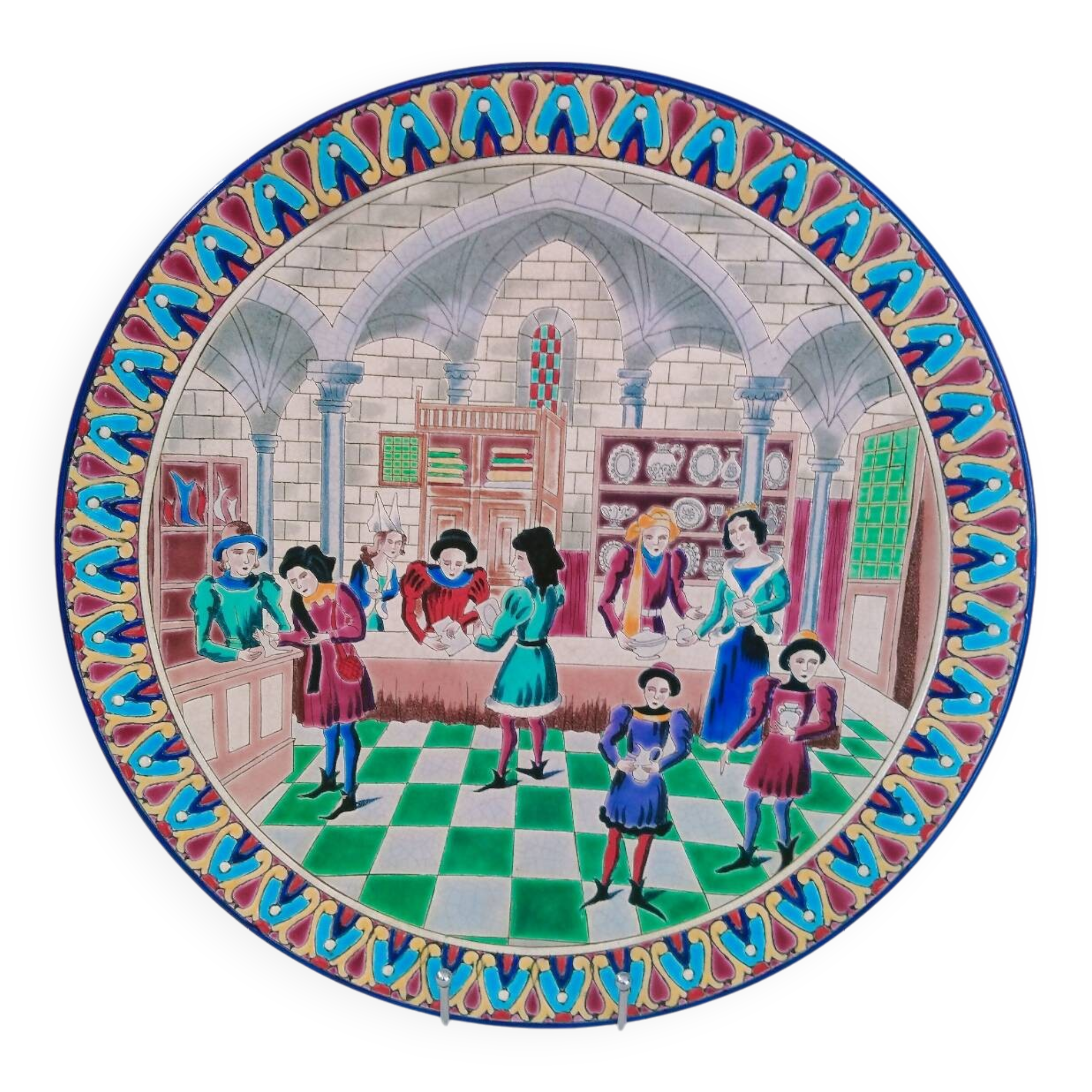 Longwy Platter "the Merchants' Hall"