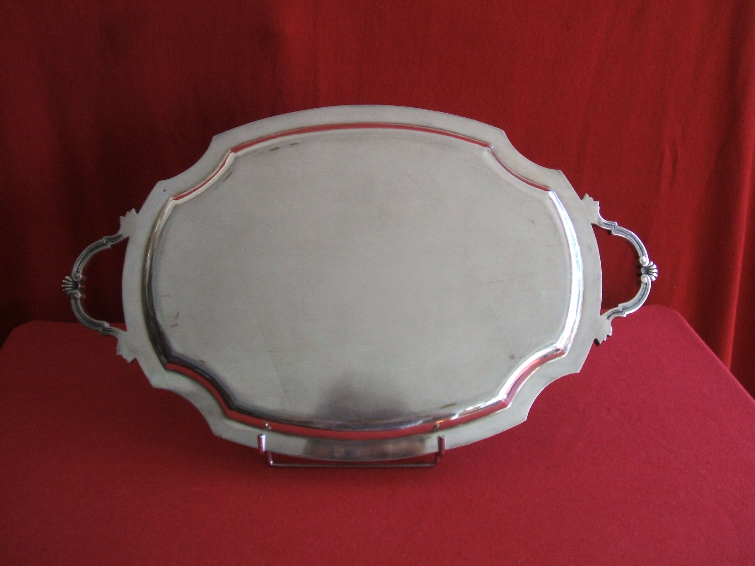 Louis XVI style silver metal plateau