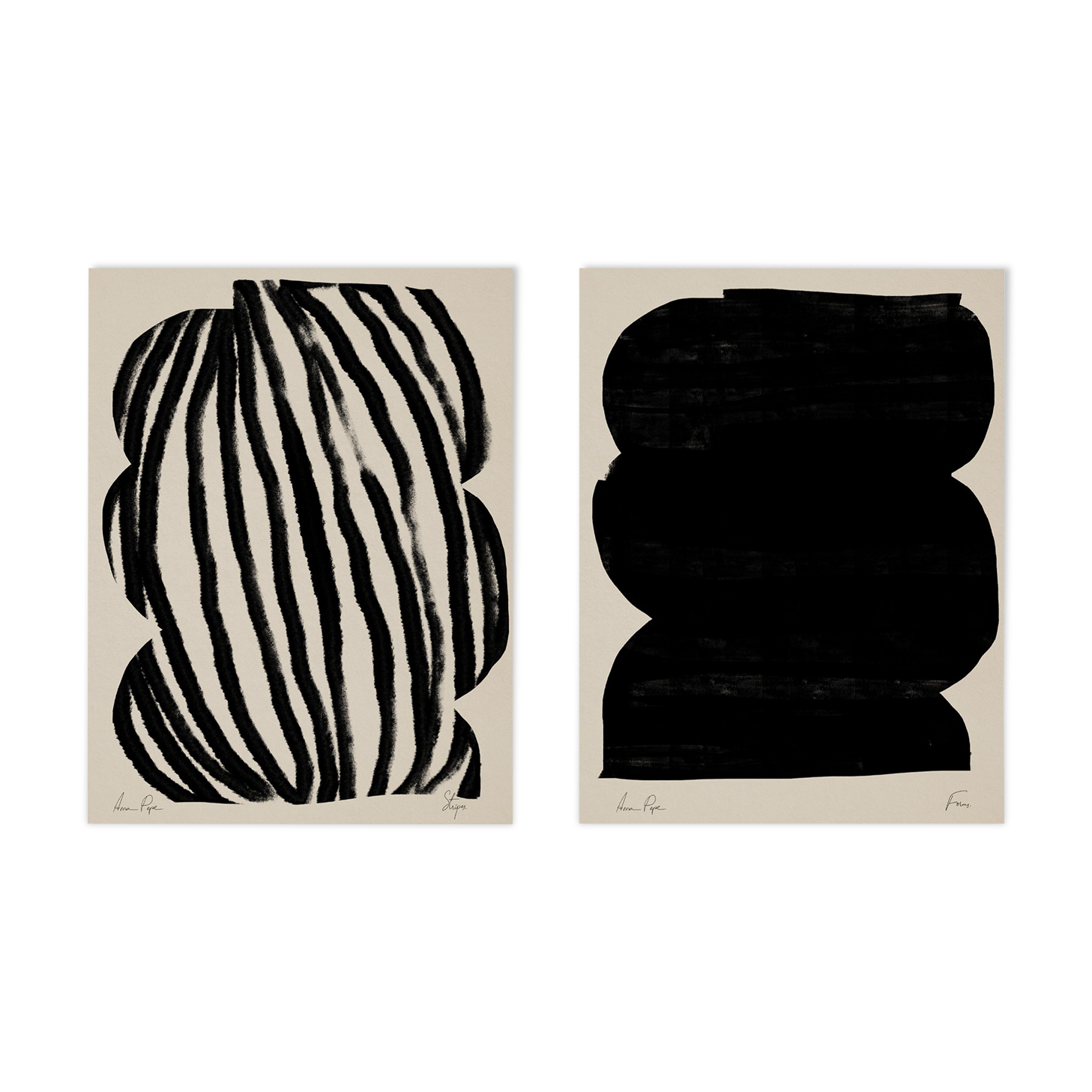 Paire d’estampes giclées ensemble d’art mural abstrait de deux, 50x70cm