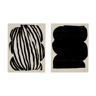 Paire d’estampes giclées ensemble d’art mural abstrait de deux, 50x70cm