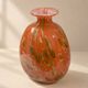Round blown glass vase with speckled decoration — Mdina Glass, Malta, 1970s