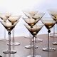 10 Vintage 1970s Amber Large Cocktail Glasses
