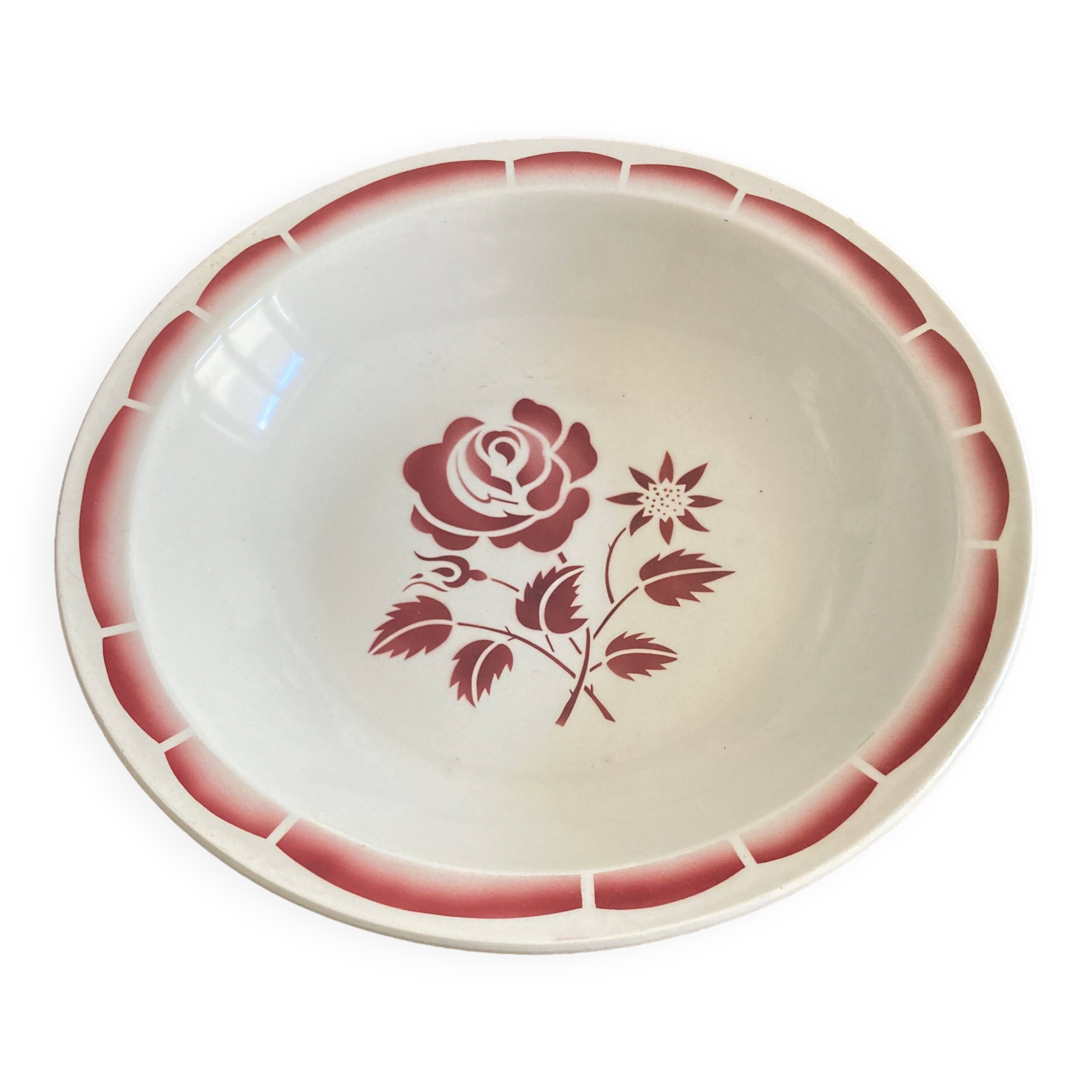 Antique flowered hollow dish