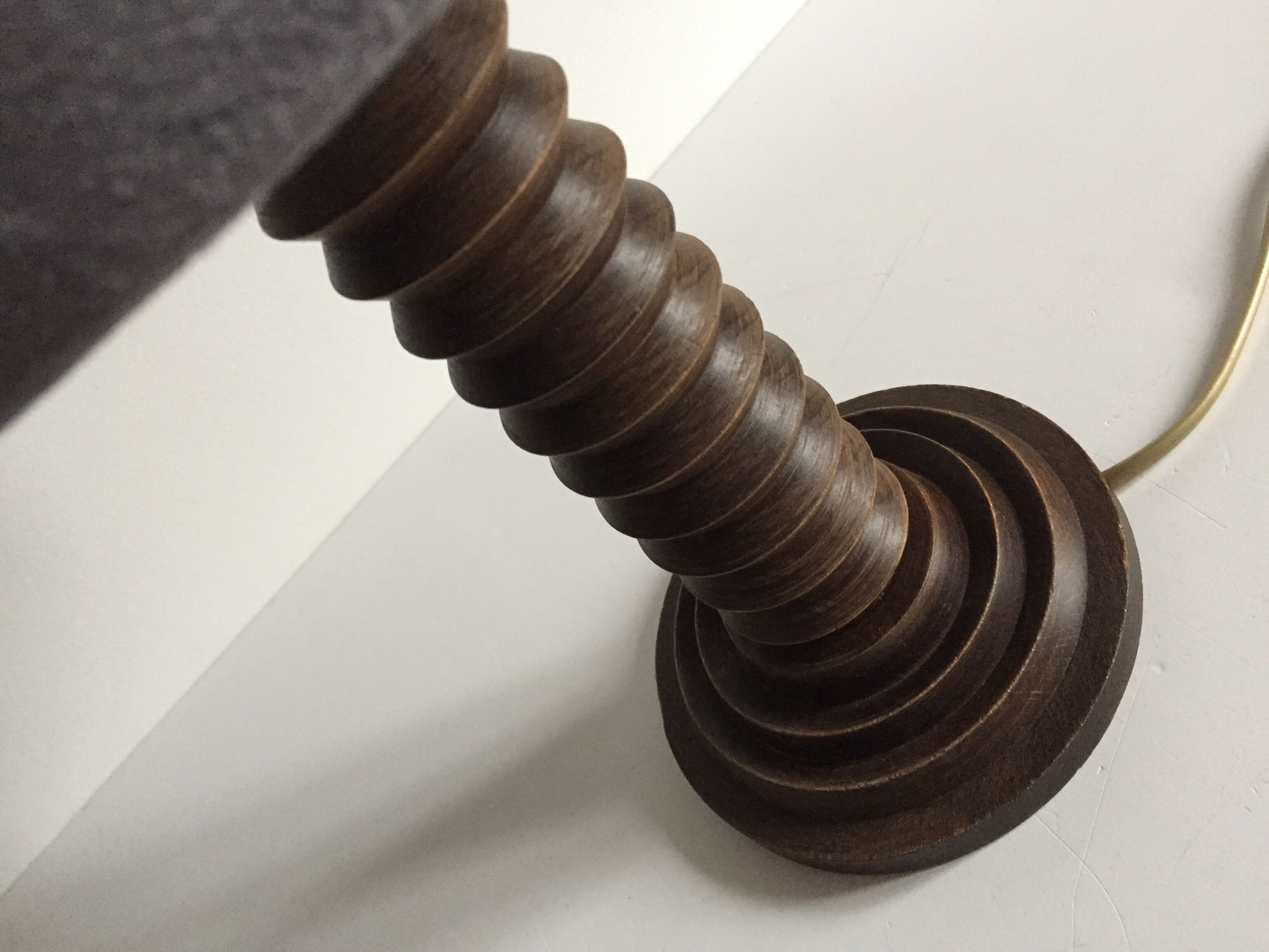 Vintage wood geometric lamp