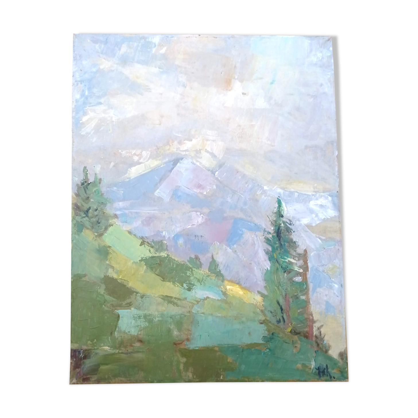 Modernist landscape painting signed