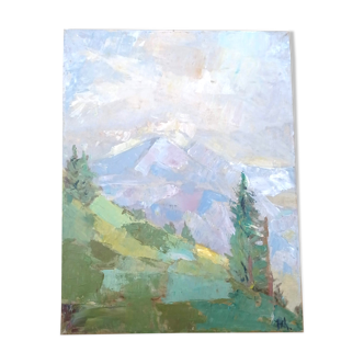 Peinture moderniste paysage signé