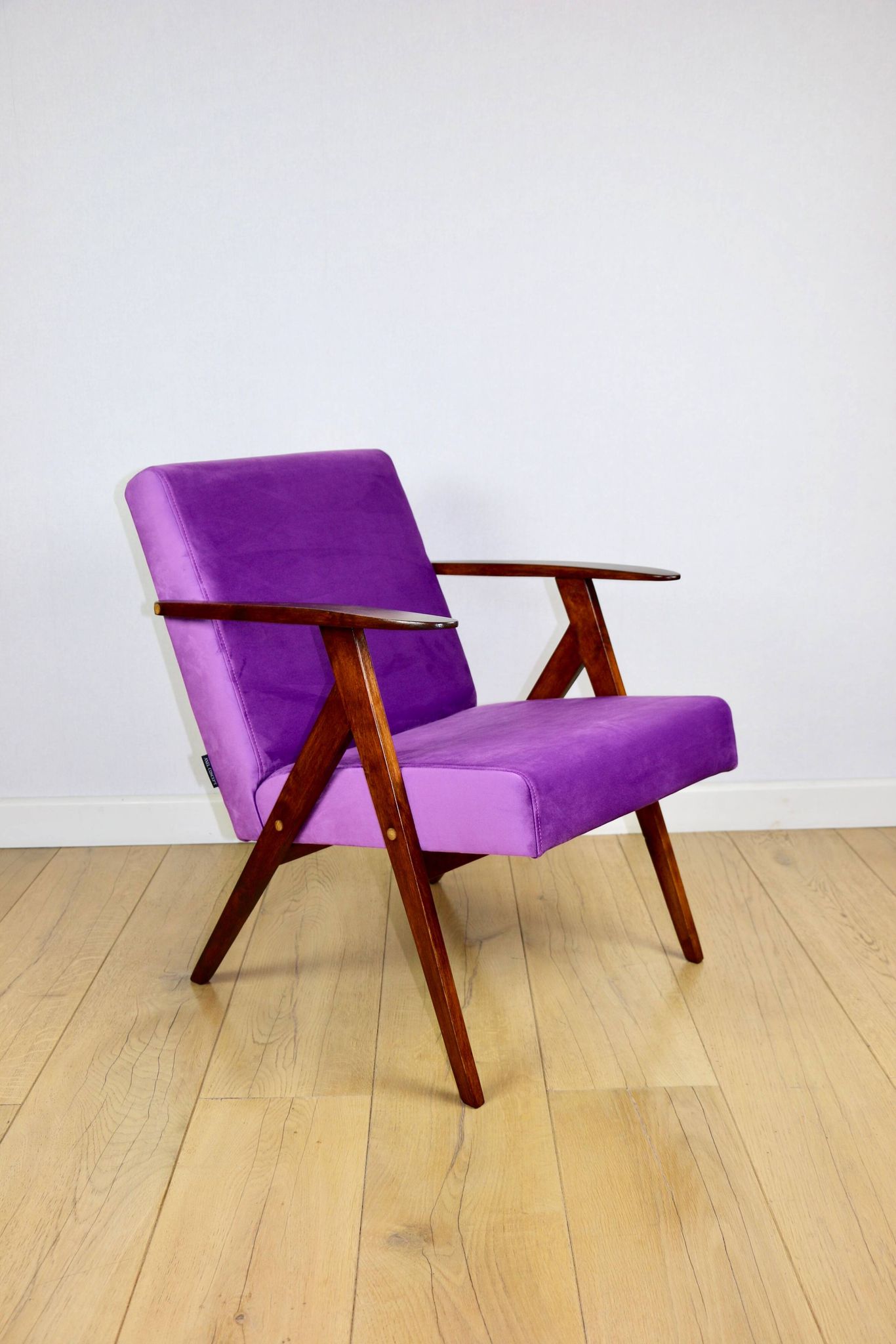 Vintage armchair like VAR purple velvet - 2 pieces available