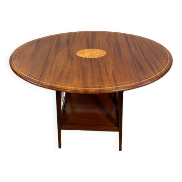 Table d'appoint ovale à rabats en acajou Edwardien antique (environ 1900-1930)