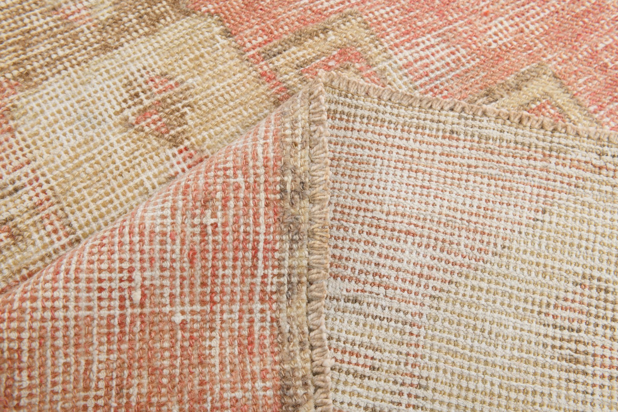 Red & beige vintage runner rug