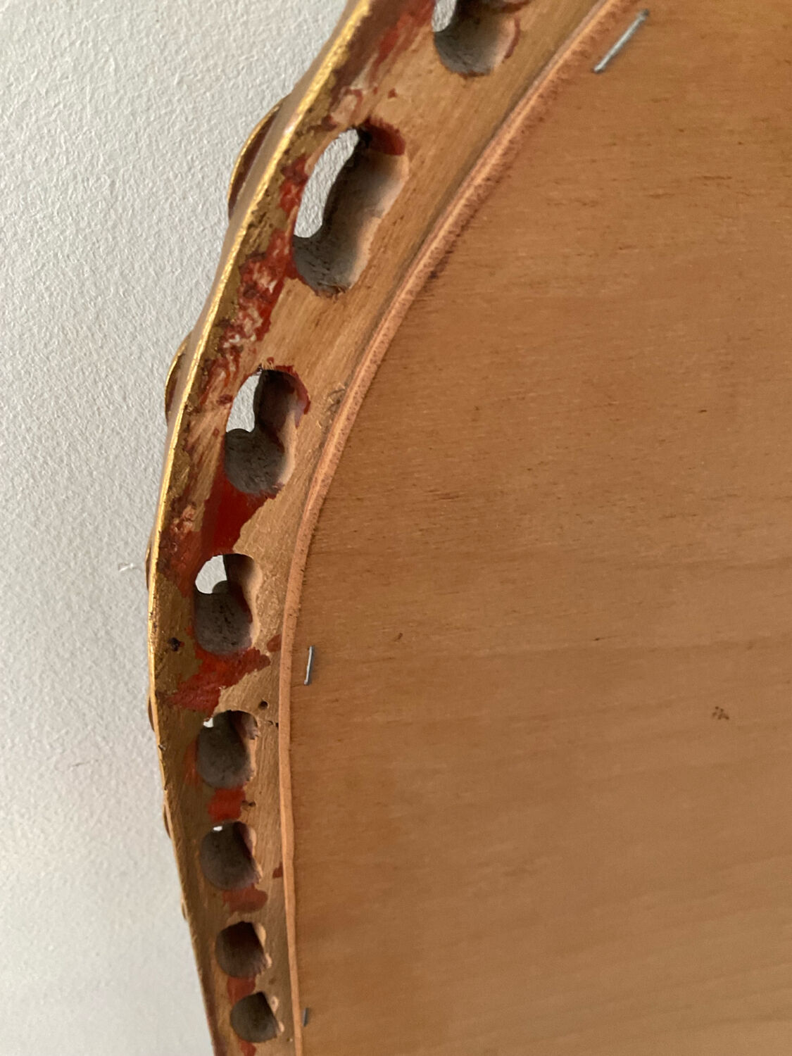 Ancien miroir en bois doré et verre biseauté