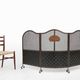 French Art Deco Wrought Iron Fireplace Screen, 1890s