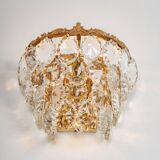 Bakalowits wall sconces, brass and crystal glass, Austria, 1960s