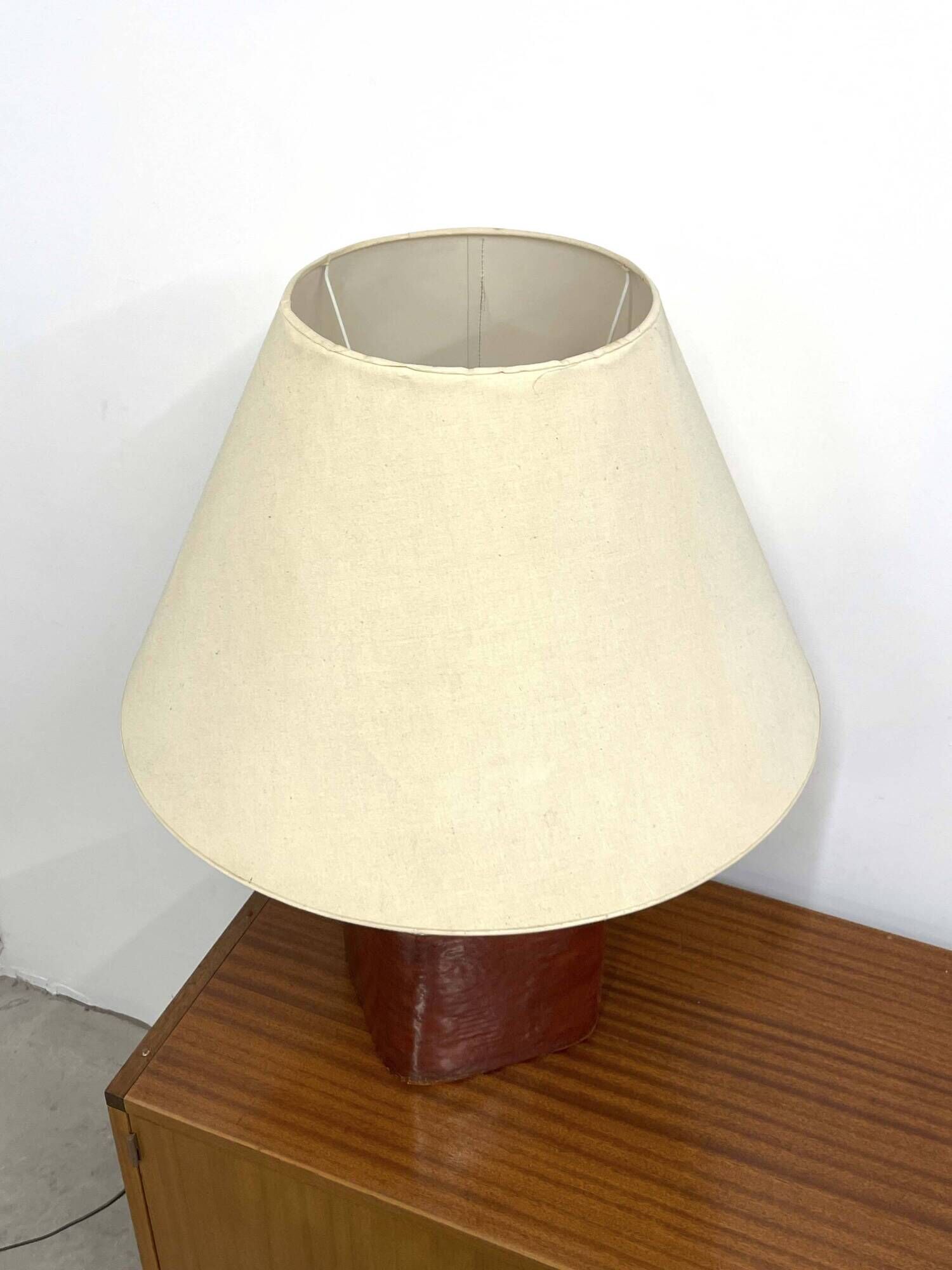 Large ceramic lamp, signed and dated 1979.