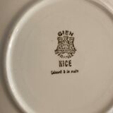 6 Gien dessert plates, Nice model, 1950