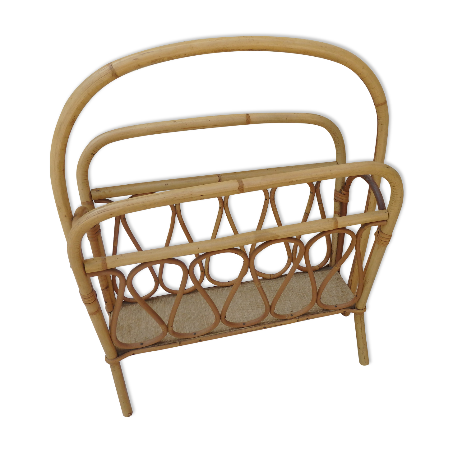 Rattan magazine holder