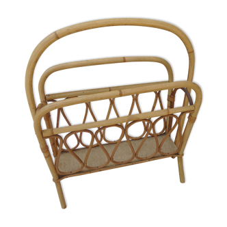 Rattan magazine holder