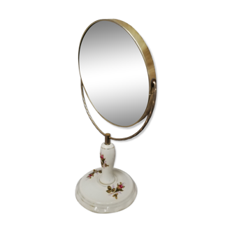 Old mirror "Vogue" on porcelain stand 15X28cm