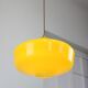 Mid-Century Italian Brass and Yellow Glass Pendant Lamp