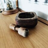 Wooden mortar and pestle
