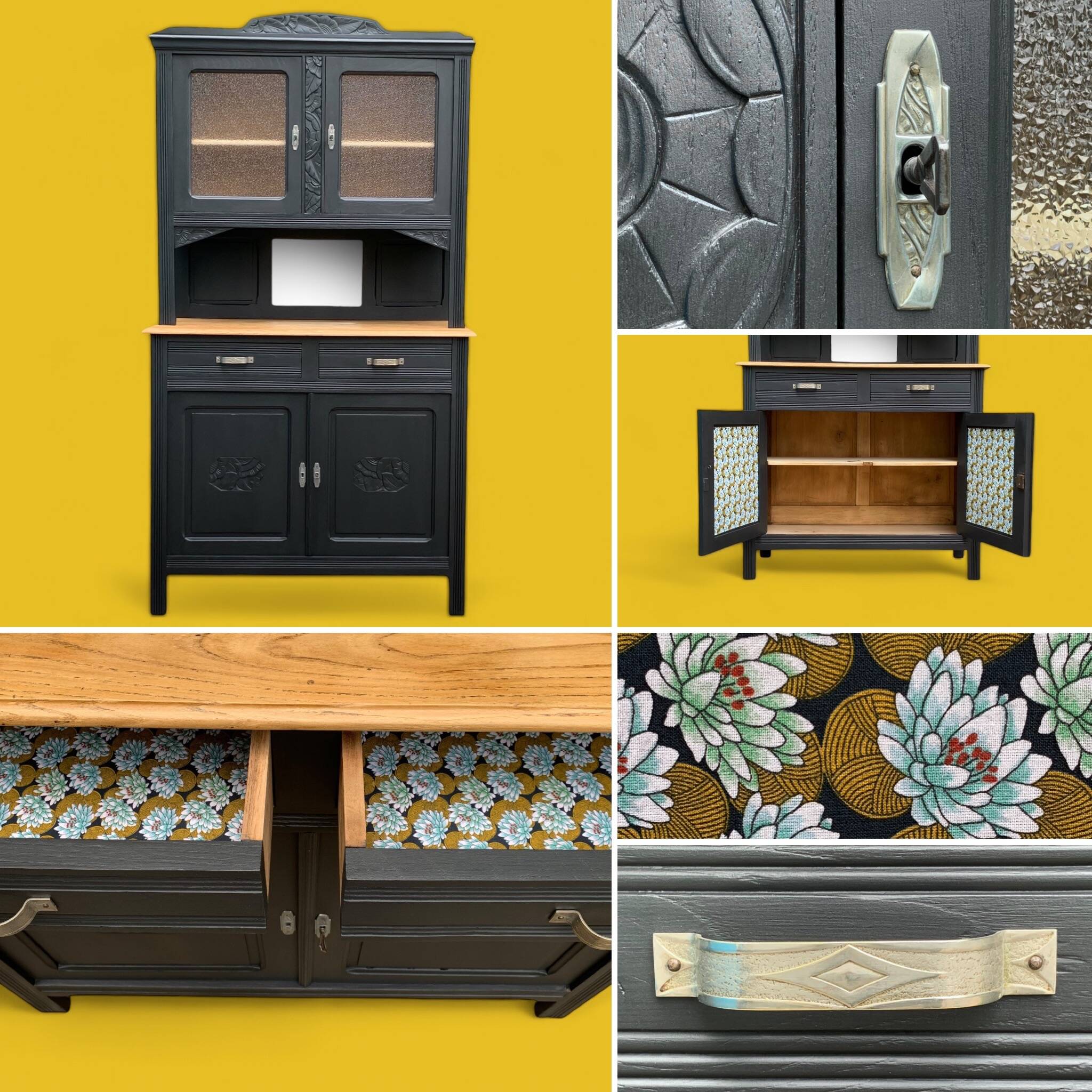 Parisian art deco buffet in solid walnut 1930