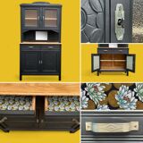 Parisian art deco buffet in solid walnut 1930