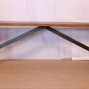 Ancien banc en teck birman et piètement en fer forgé