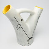 vase with double white and yellow collar, 60s
