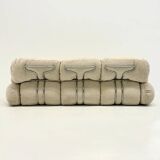 Cream bouclé Okay 3-seater sofa by Adriano Piazzesi