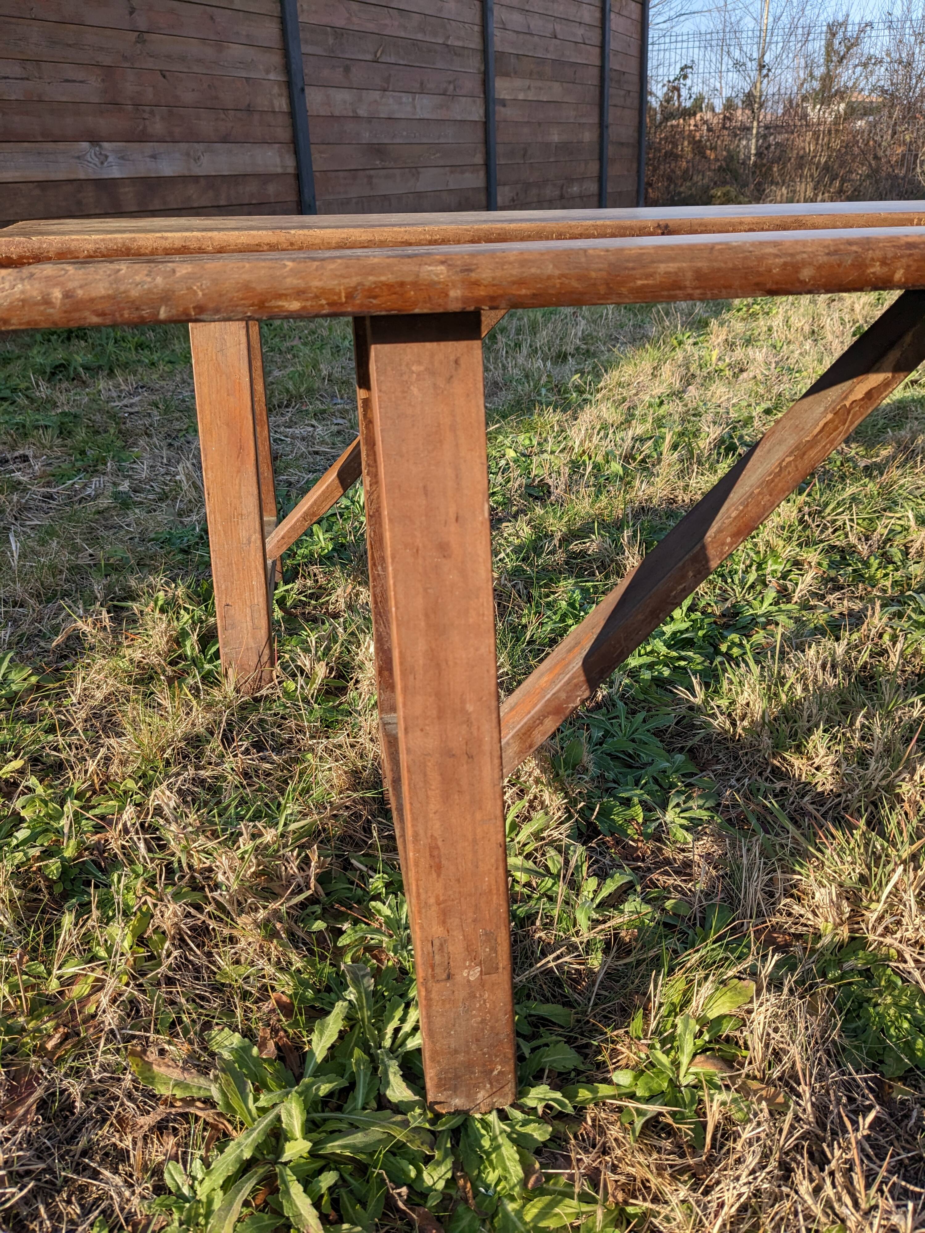 Solid wood truss bench