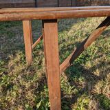 Solid wood truss bench