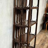 Vintage rattan bookcase shelf
